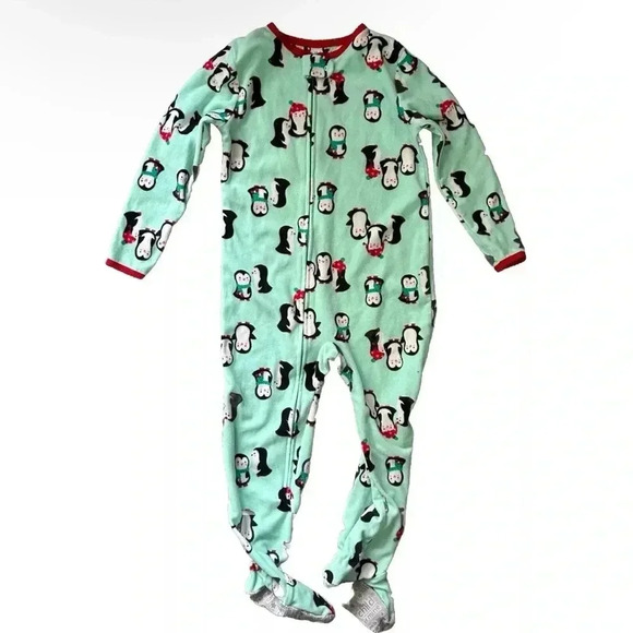 Lot Of 4 Carter’s Fleece Footie Warm Winter Pajamas Size 5T - Picture 4 of 9